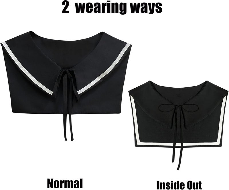 HoosaiyWoo Store Sailor Collars Scarf for Women Top Fake Collar Necklaces Costume Shawl wraps Match Sweater Shirt Dress and T-shirt - Image 4